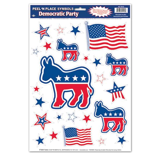 Beistle Democratic Peel 'N Place, 2ct.